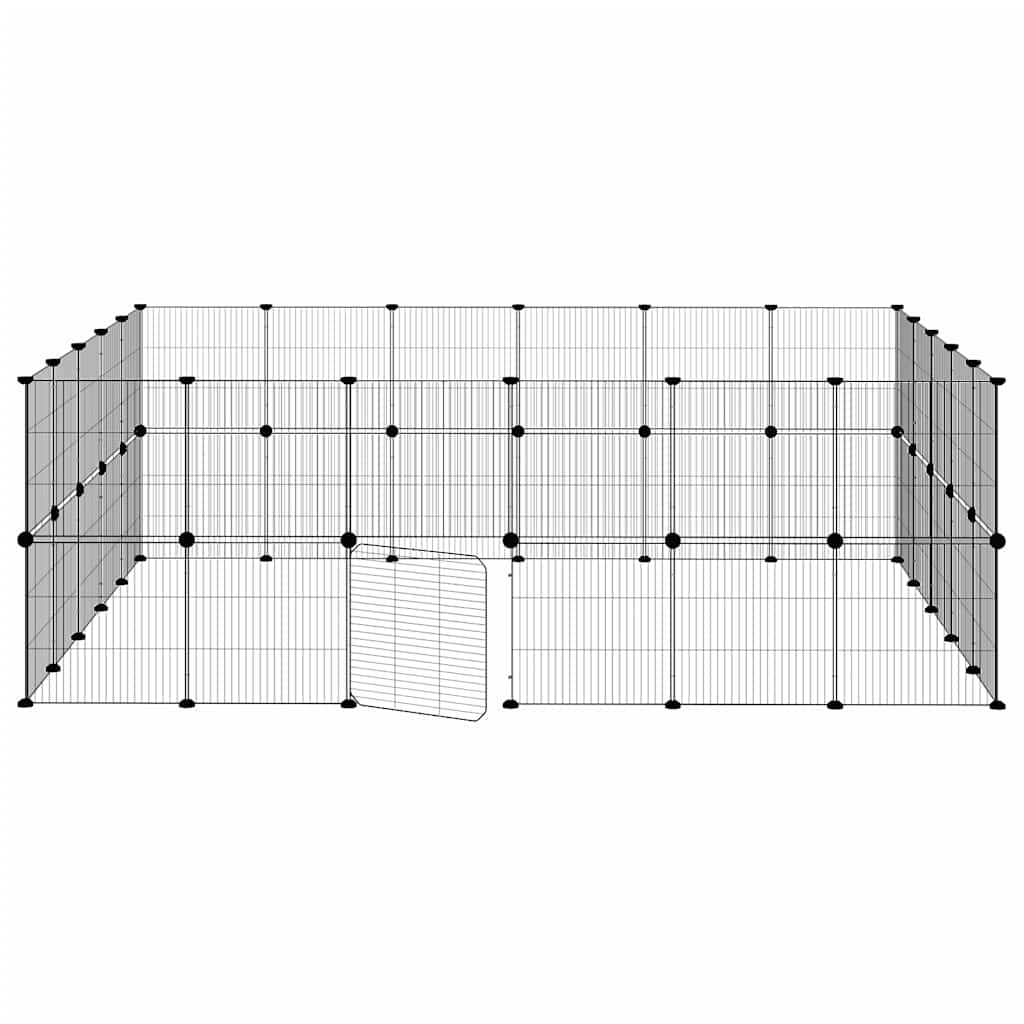 Kavez za ljubimce s 44 panela i vratima crni 35 x 35 cm čelični