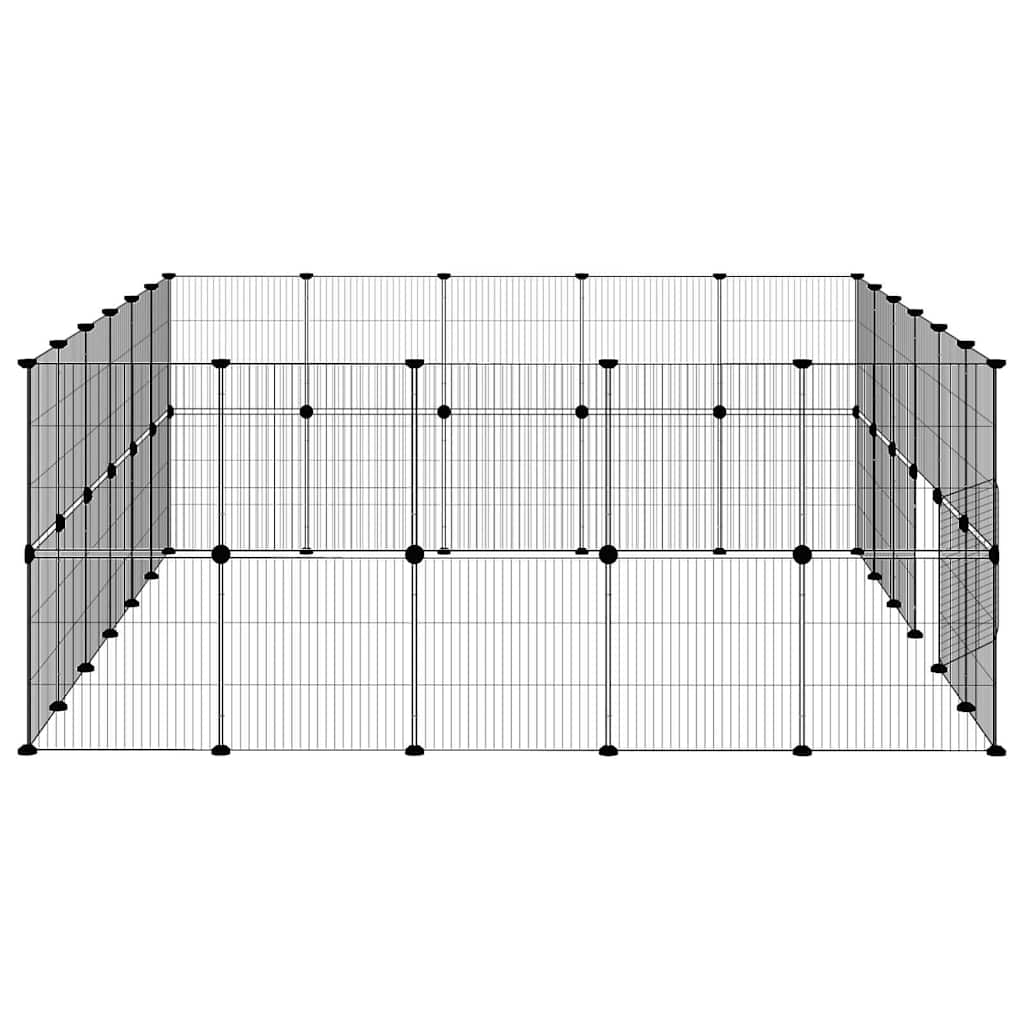 Kavez za ljubimce s 44 panela i vratima crni 35 x 35 cm čelični