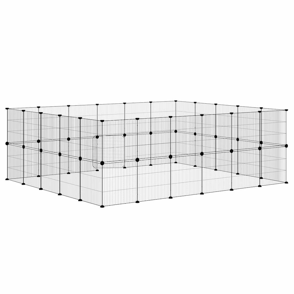 Kavez za ljubimce s 44 panela i vratima crni 35 x 35 cm čelični