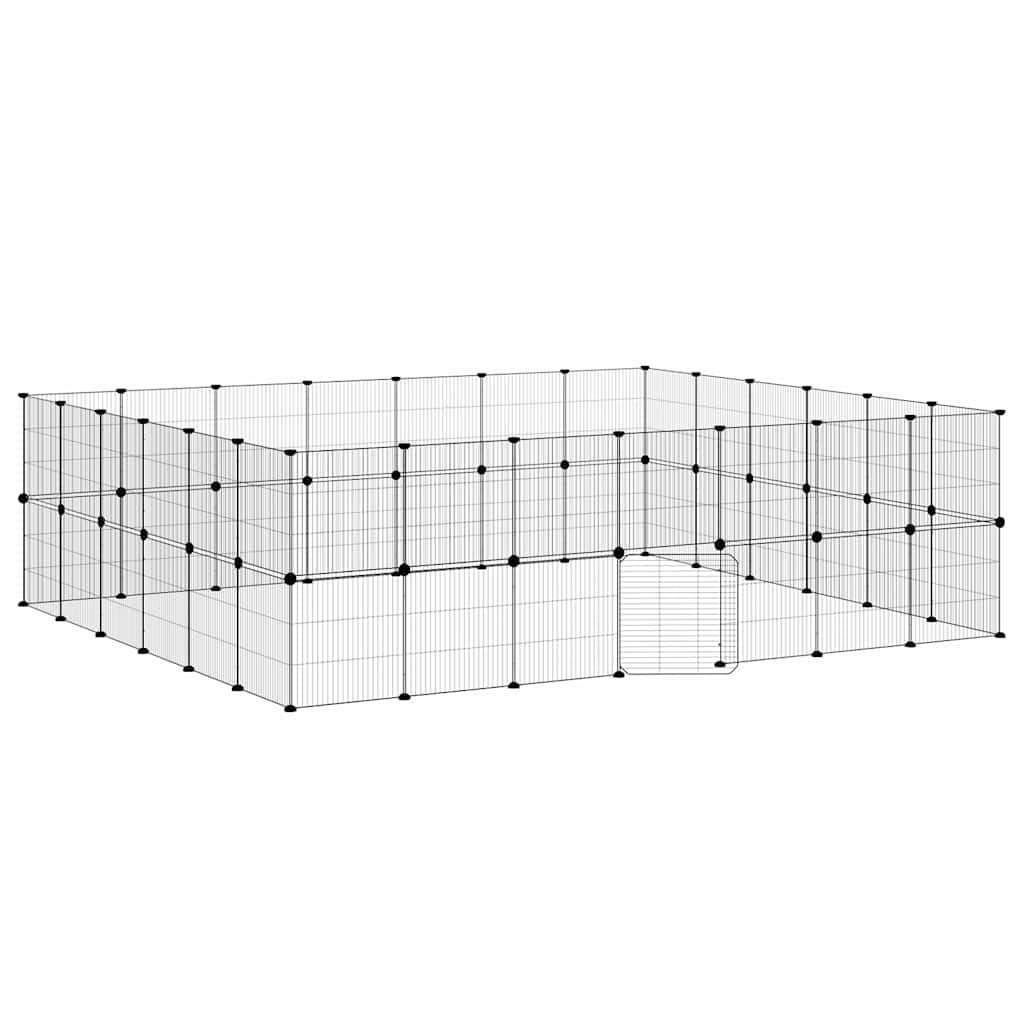Kavez za ljubimce s 52 panela i vratima crni 35 x 35 cm čelični