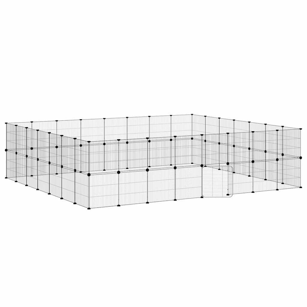 Kavez za ljubimce sa 60 panela i vratima crni 35x35 cm čelični