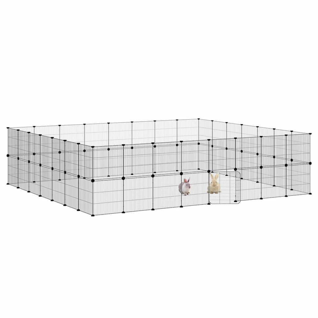Kavez za ljubimce sa 60 panela i vratima crni 35x35 cm čelični