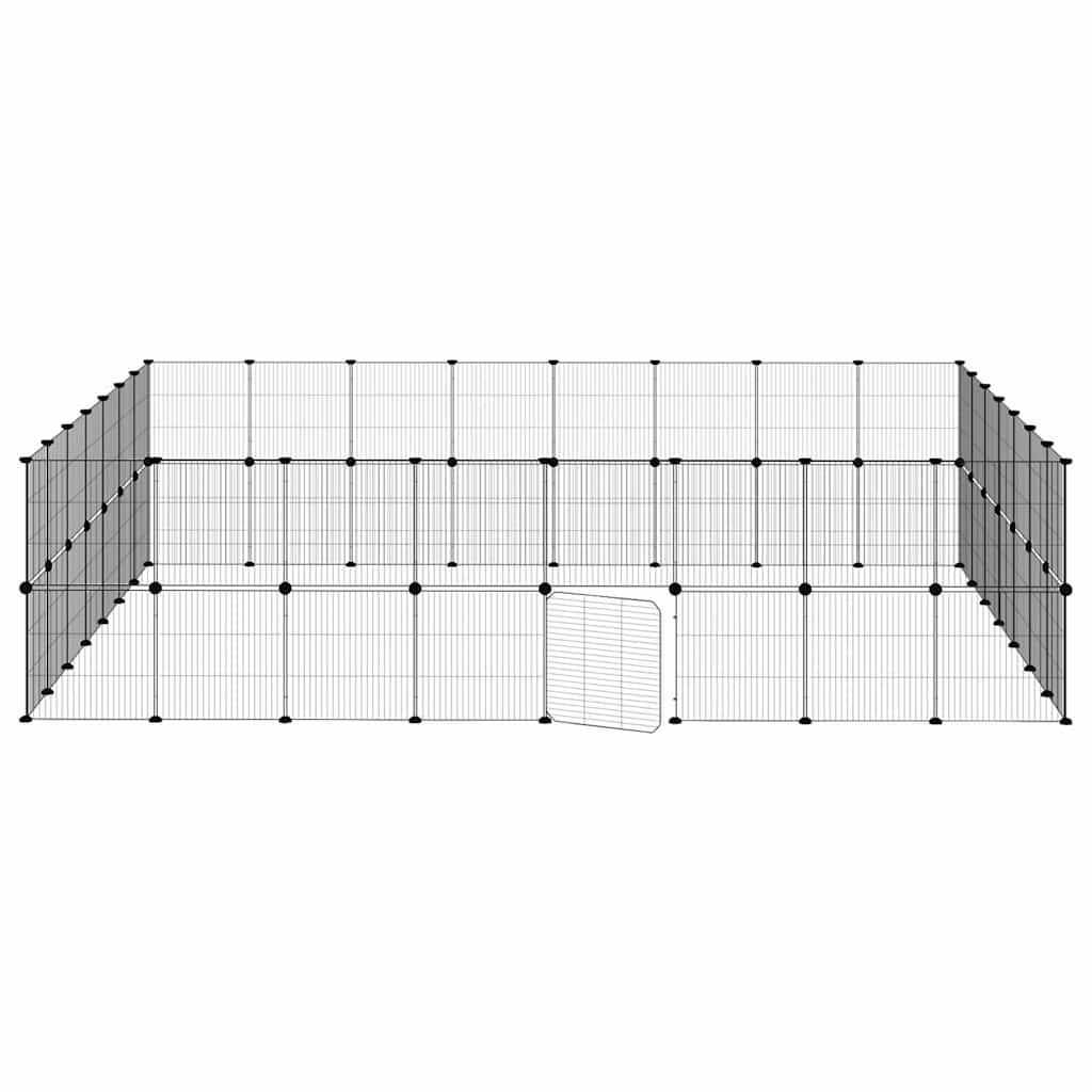 Kavez za ljubimce sa 60 panela i vratima crni 35x35 cm čelični