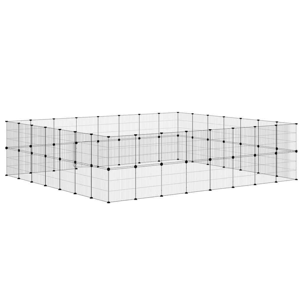 Kavez za ljubimce sa 60 panela i vratima crni 35x35 cm čelični