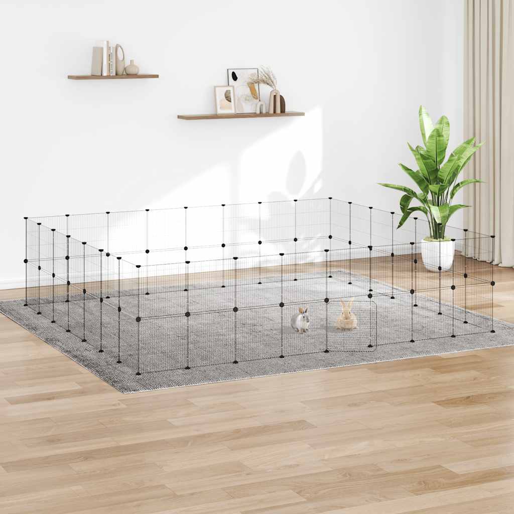 Kavez za ljubimce sa 60 panela i vratima crni 35x35 cm čelični