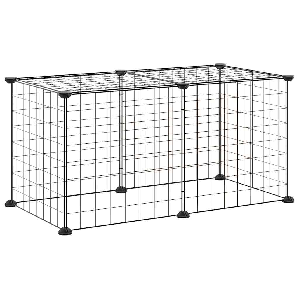 Kavez za kućne ljubimce s 8 panela crni 35 x 35 cm čelični