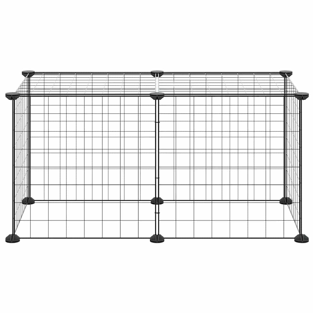Kavez za kućne ljubimce s 8 panela crni 35 x 35 cm čelični