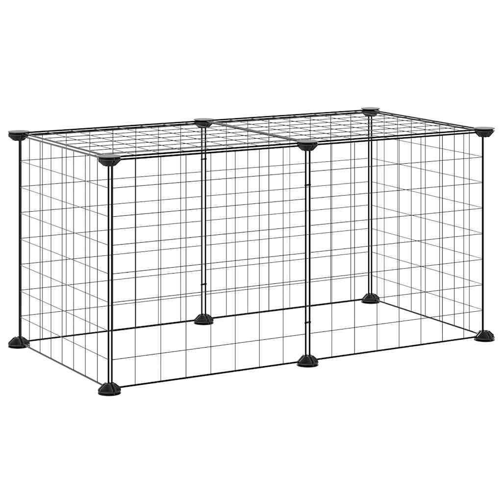 Kavez za kućne ljubimce s 8 panela crni 35 x 35 cm čelični