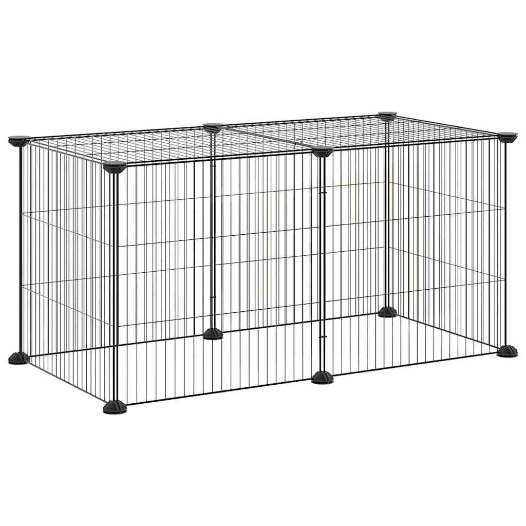Kavez za kućne ljubimce s 8 panela crni 35 x 35 cm čelični