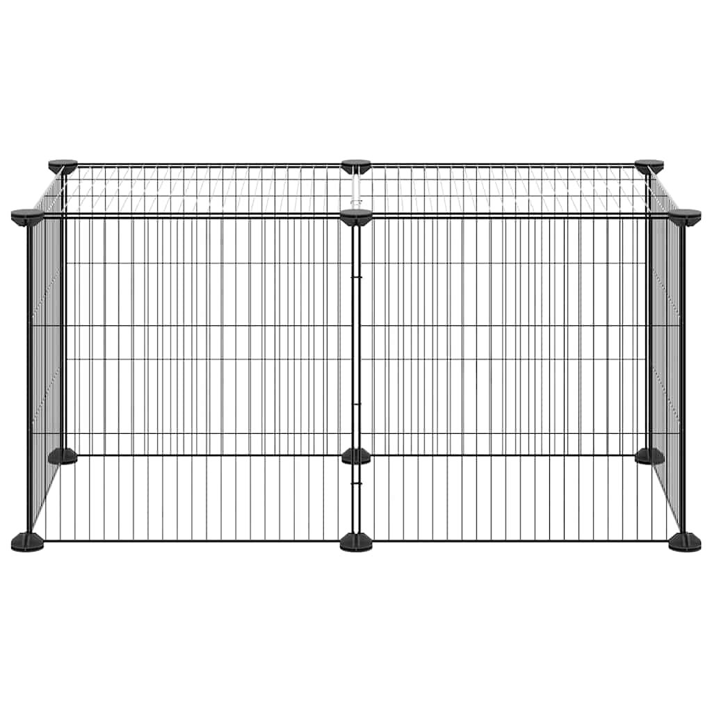 Kavez za kućne ljubimce s 8 panela crni 35 x 35 cm čelični