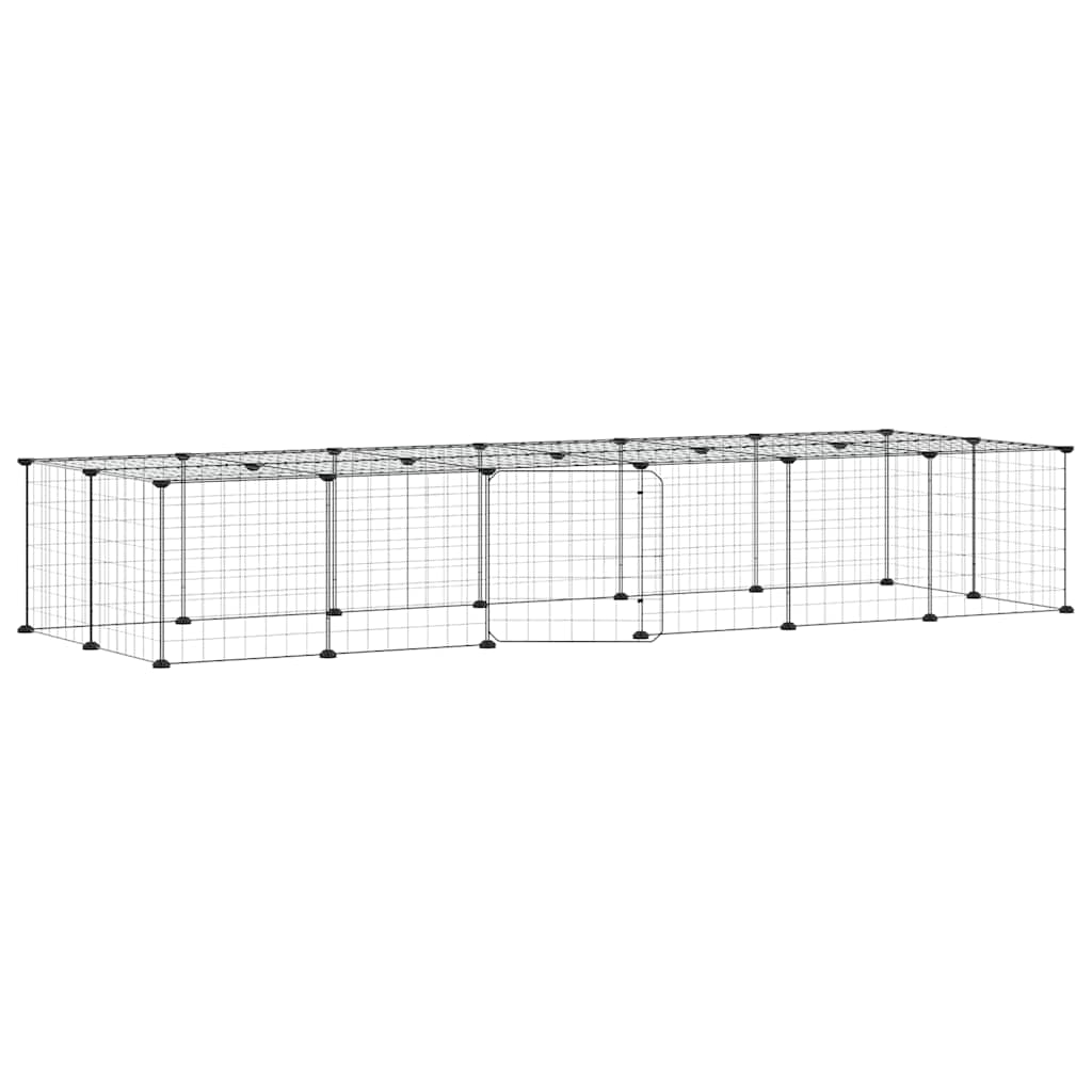 Kavez za ljubimce s 28 panela i vratima crni 35 x 35 cm čelični