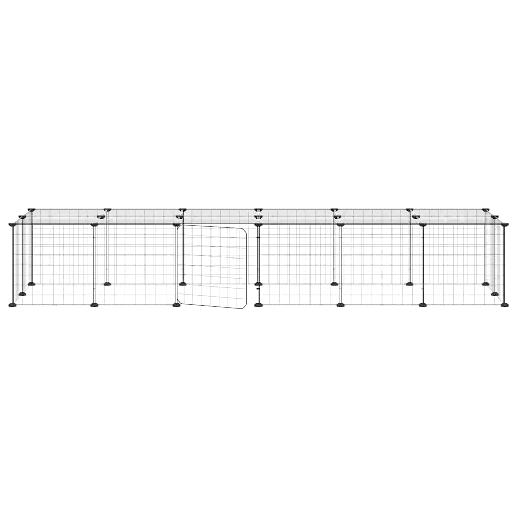 Kavez za ljubimce s 28 panela i vratima crni 35 x 35 cm čelični