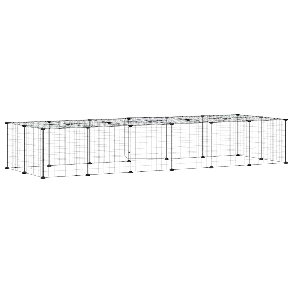 Kavez za ljubimce s 28 panela i vratima crni 35 x 35 cm čelični