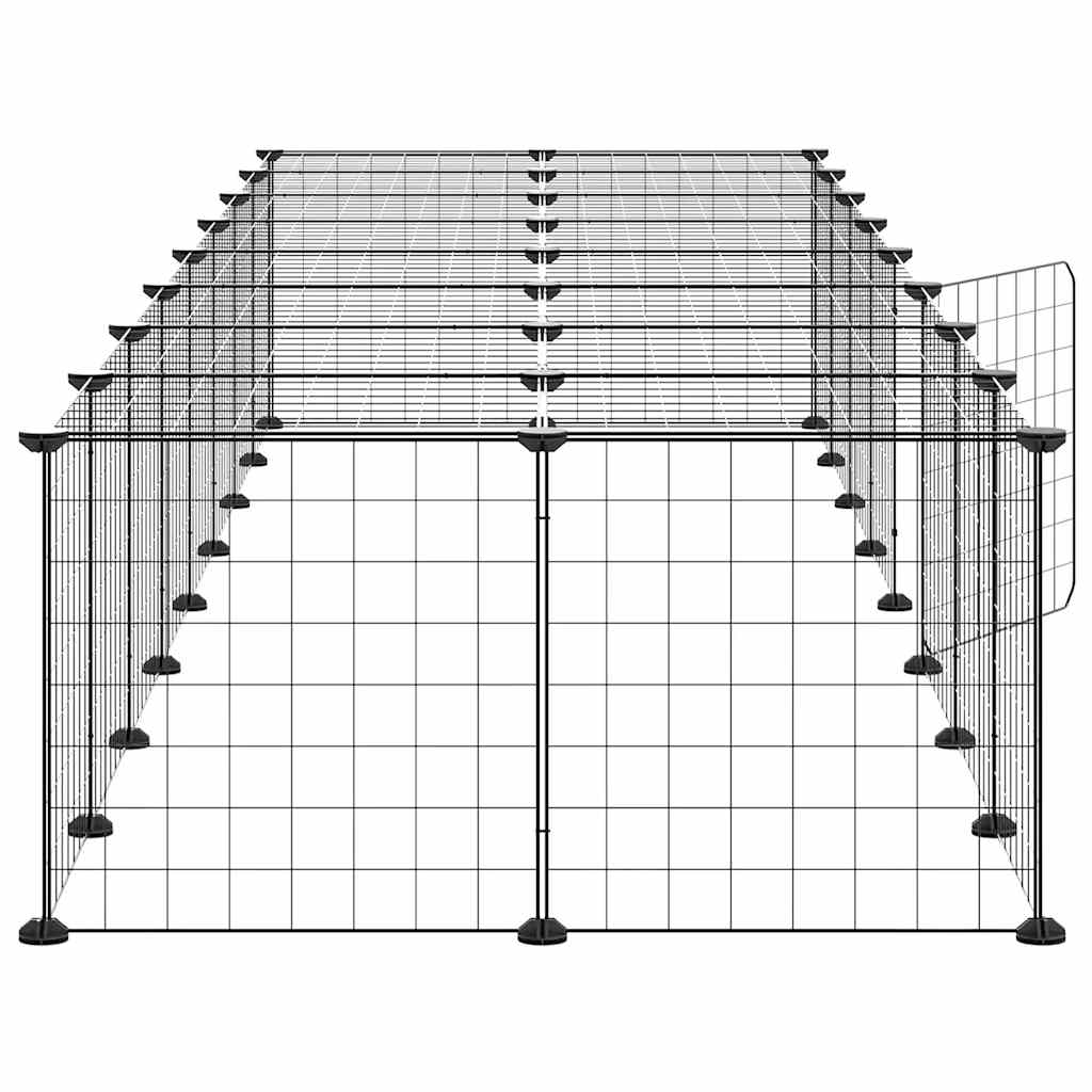 Kavez za ljubimce s 36 panela i vratima crni 35 x 35 cm čelični