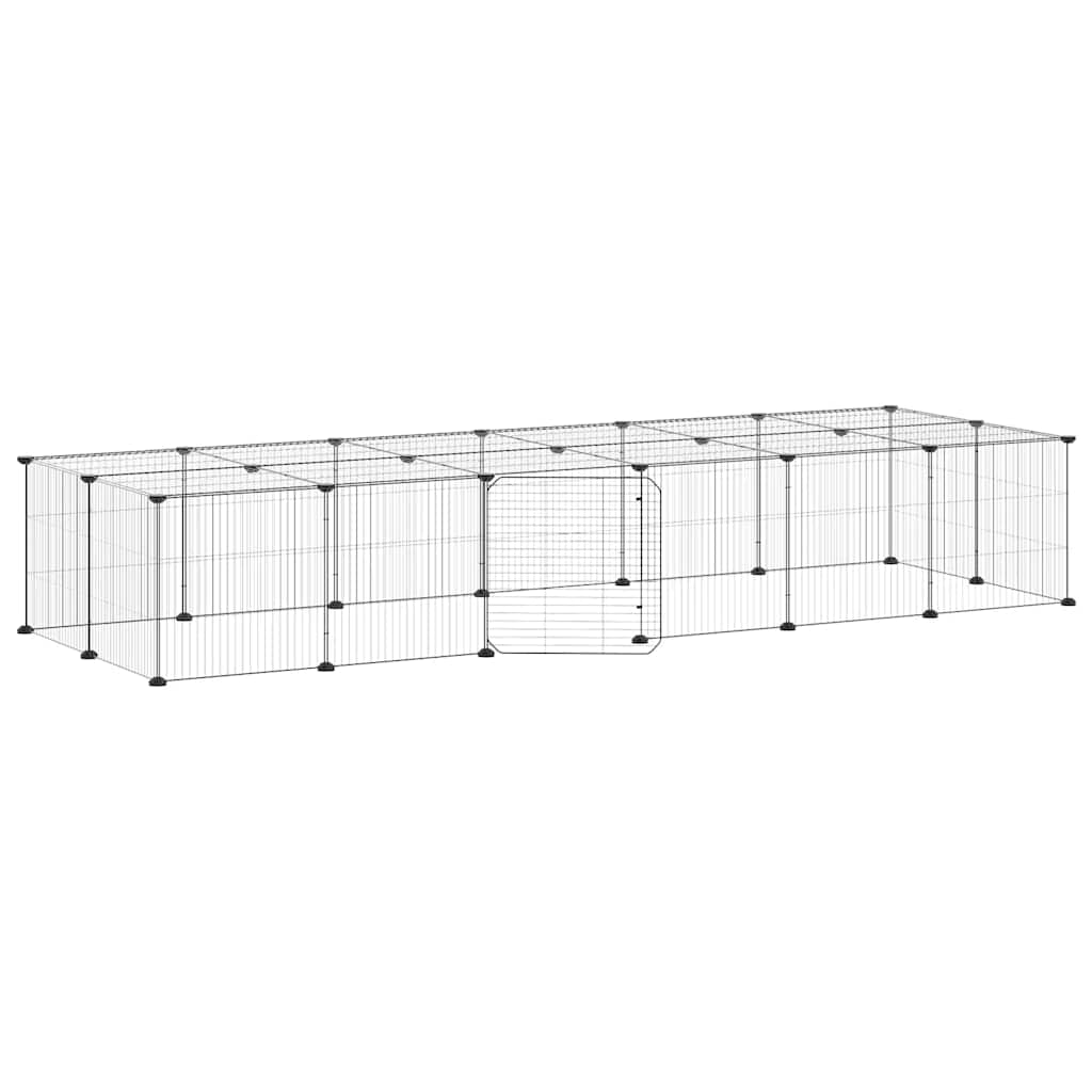 Kavez za ljubimce s 28 panela i vratima crni 35 x 35 cm čelični