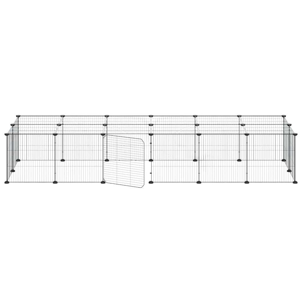 Kavez za ljubimce s 28 panela i vratima crni 35 x 35 cm čelični