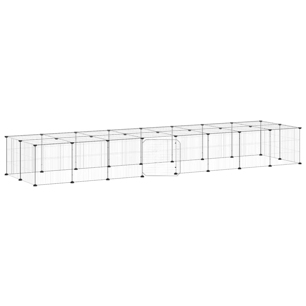 Kavez za ljubimce s 36 panela i vratima crni 35 x 35 cm čelični