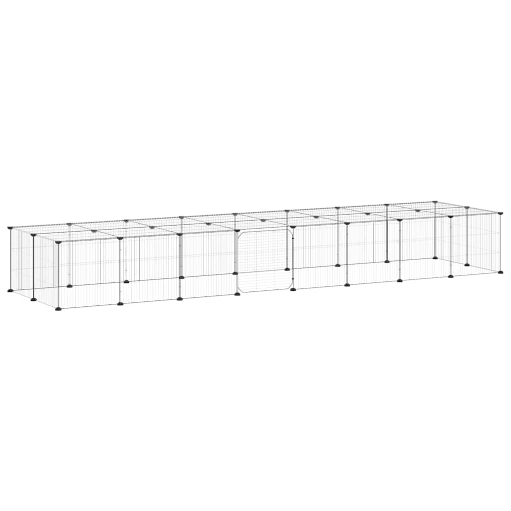 Kavez za ljubimce s 36 panela i vratima crni 35 x 35 cm čelični
