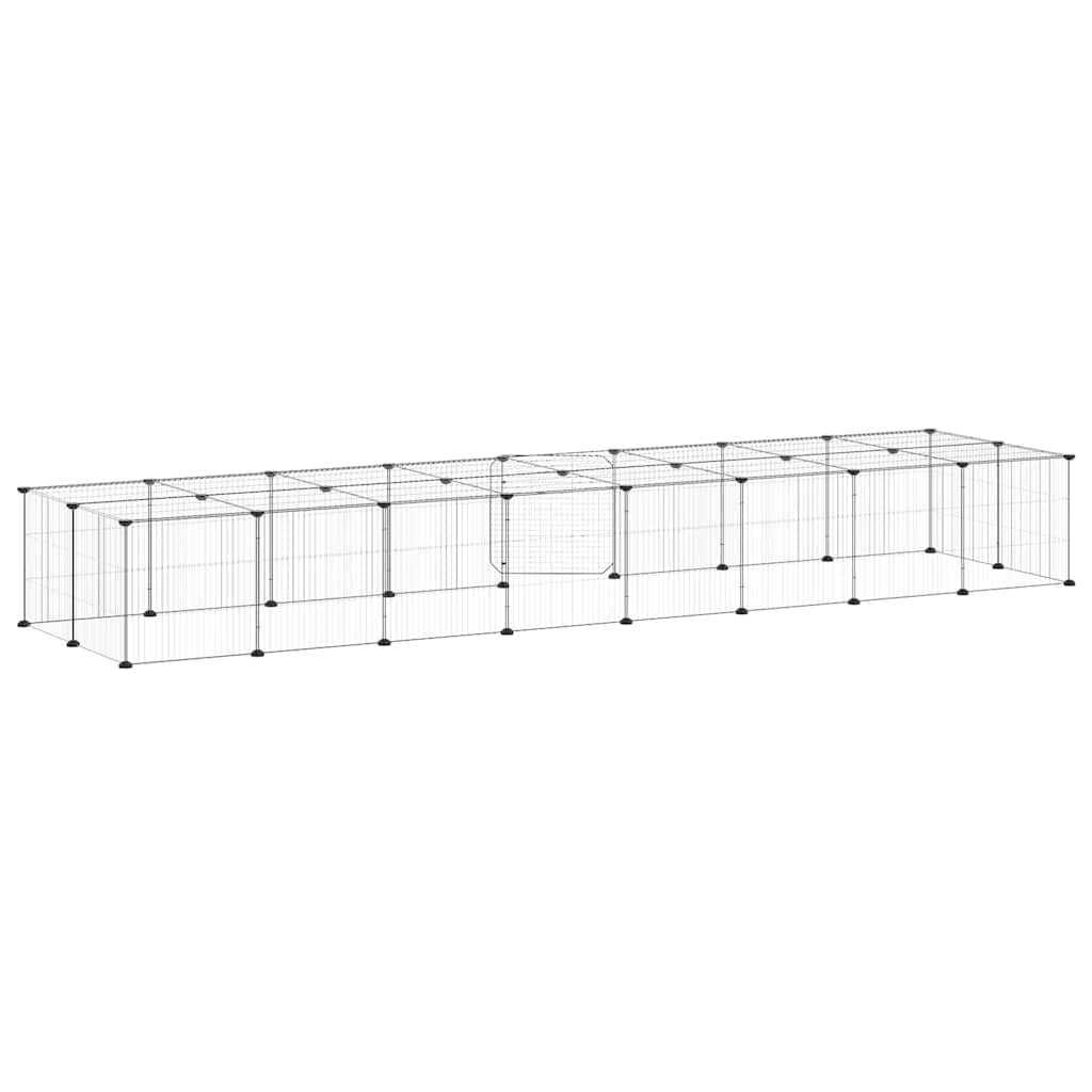 Kavez za ljubimce s 36 panela i vratima crni 35 x 35 cm čelični
