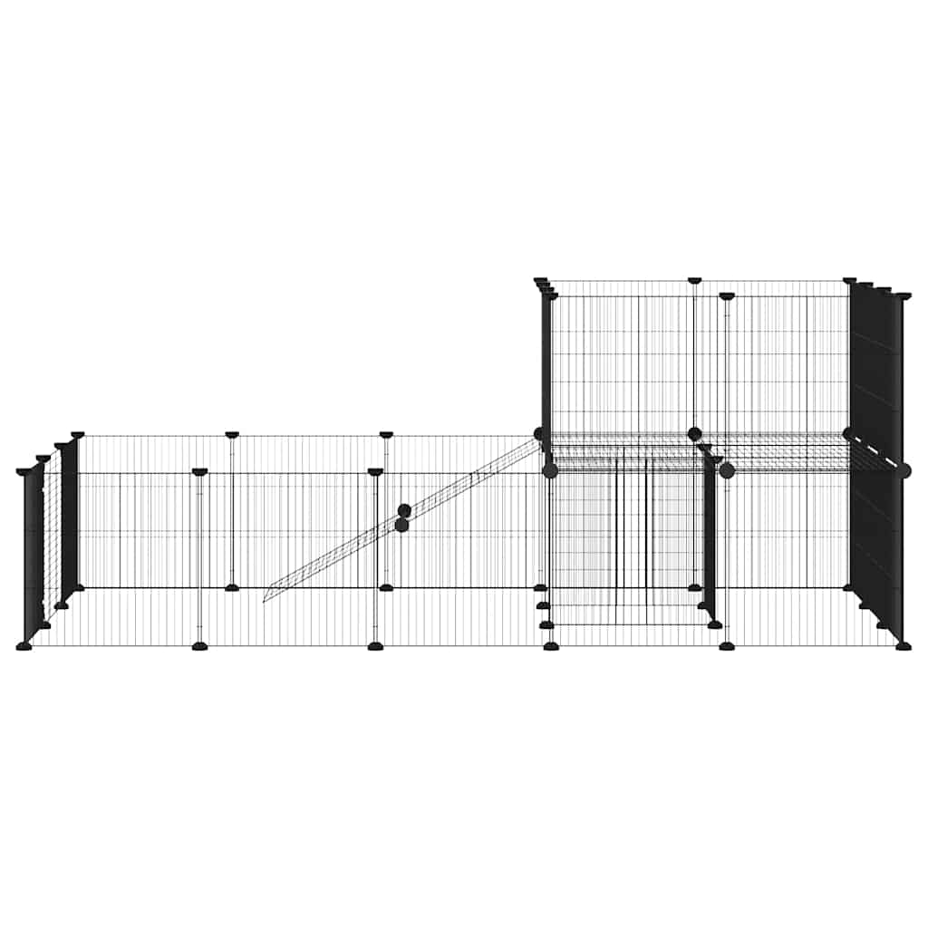 Kavez za ljubimce s 36 panela i vratima crni 35 x 35 cm čelični