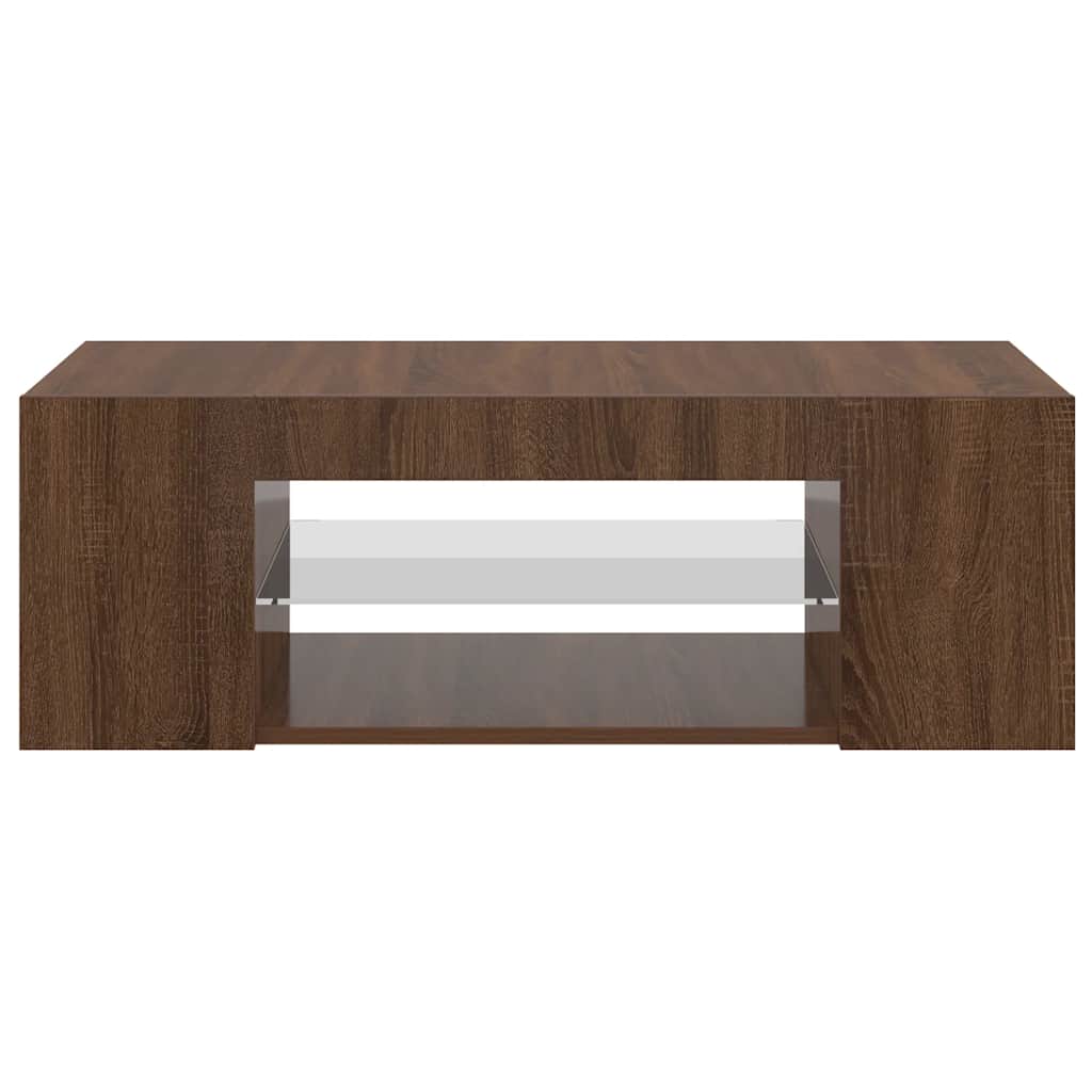 TV ormarić s LED svjetlima boja smeđeg hrasta 90 x 39 x 30 cm