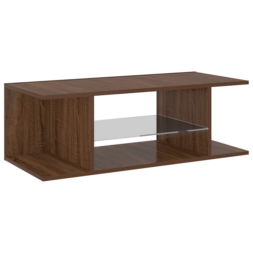 TV ormarić s LED svjetlima boja smeđeg hrasta 90 x 39 x 30 cm