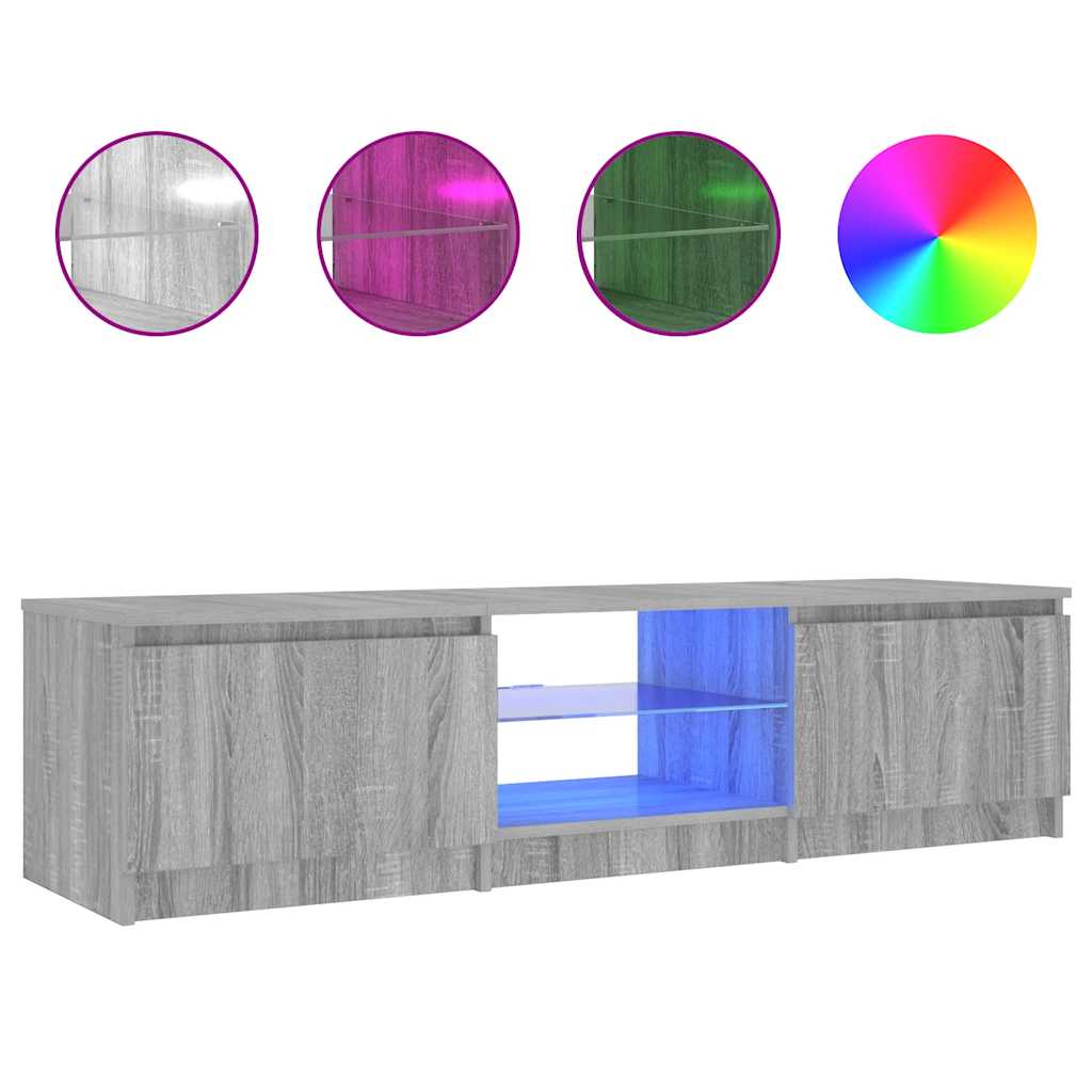TV ormarić s LED svjetlima boja hrasta sonome 140x40x36 cm