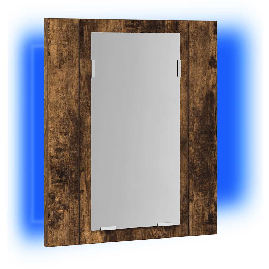 LED kupaonski ormarić s ogledalom boja hrasta 40x12x45cm drveni