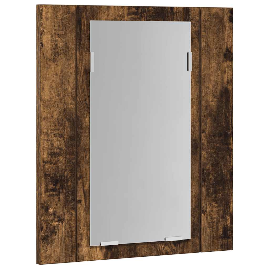 LED kupaonski ormarić s ogledalom boja hrasta 40x12x45cm drveni
