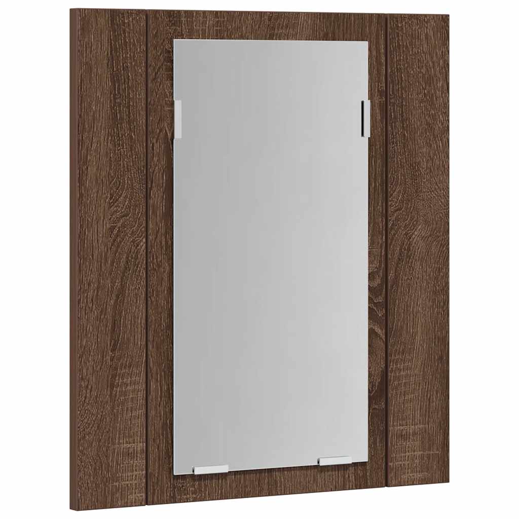 LED kupaonski ormarić s ogledalom boja hrasta 40x12x45cm drveni