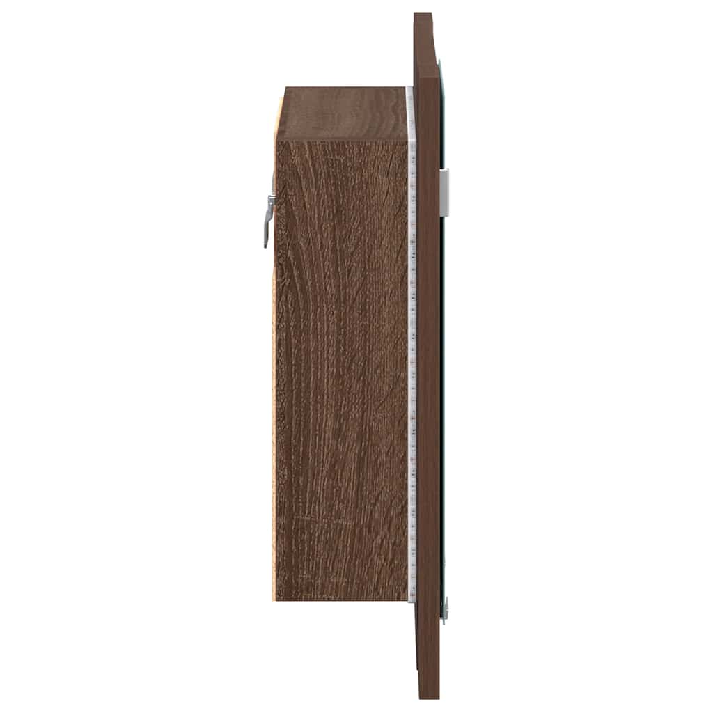 LED kupaonski ormarić s ogledalom boja hrasta 40x12x45cm drveni