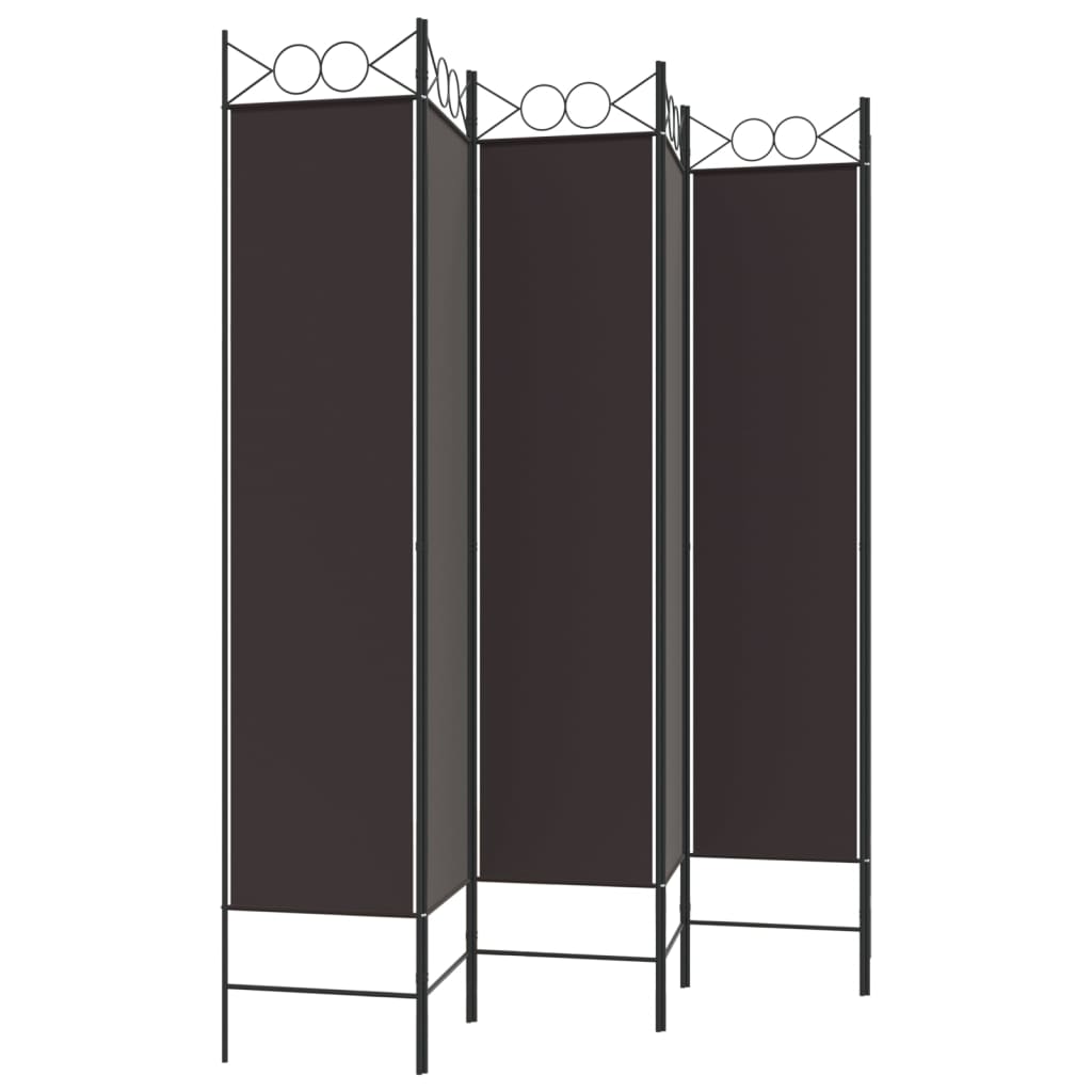 Sobna pregrada s 6 panela smeđa 240x200 cm od tkanine