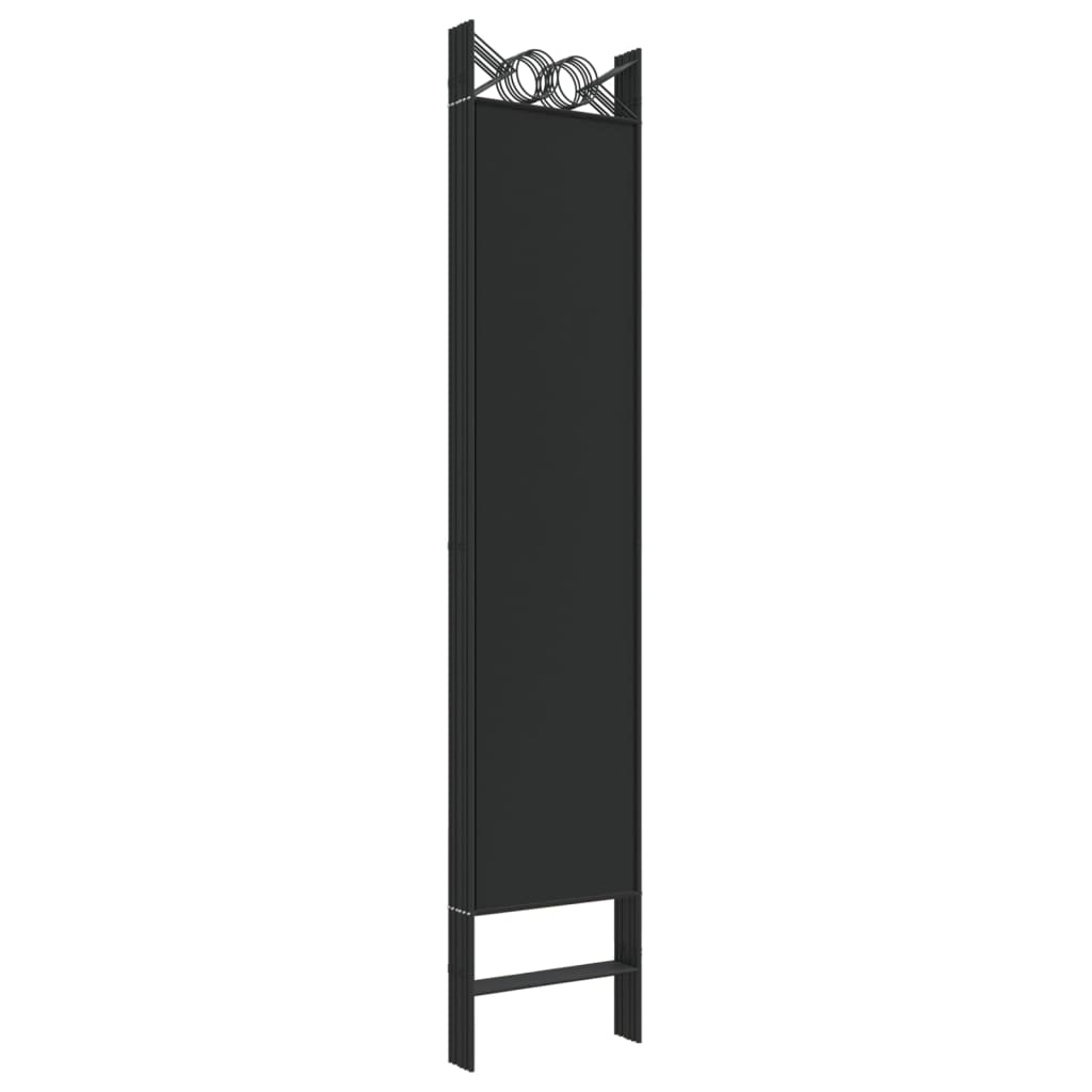 Sobna pregrada s 6 panela crna 240x200 cm od tkanine