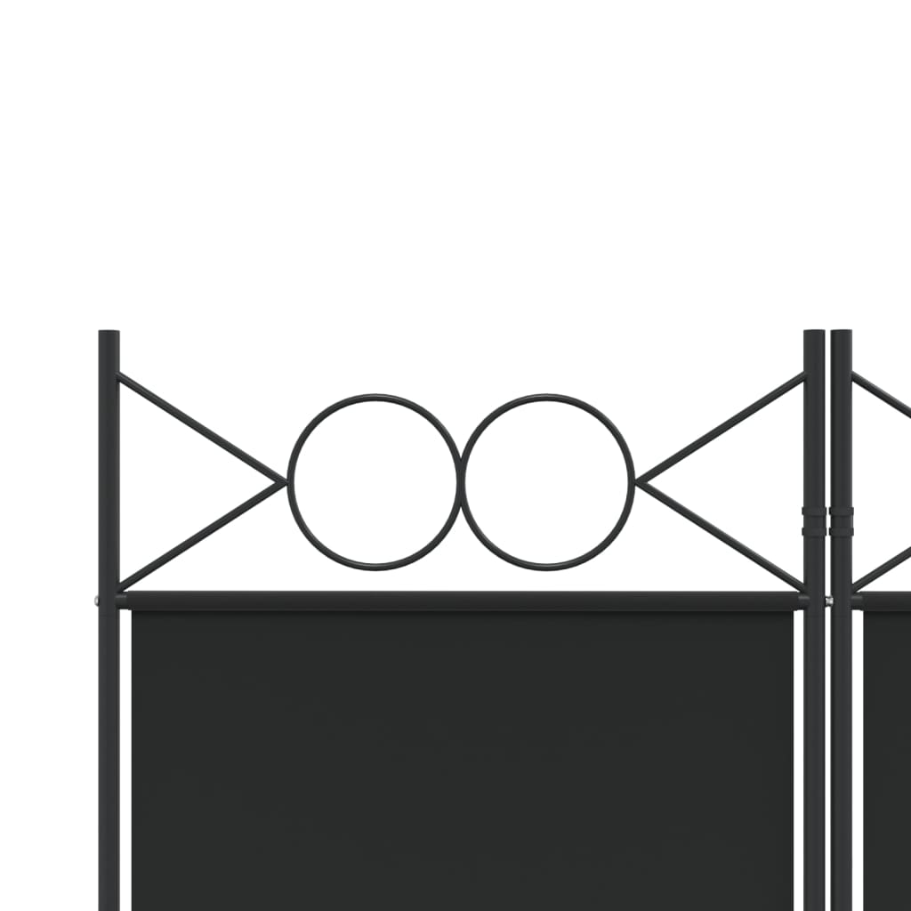 Sobna pregrada s 6 panela crna 240x200 cm od tkanine