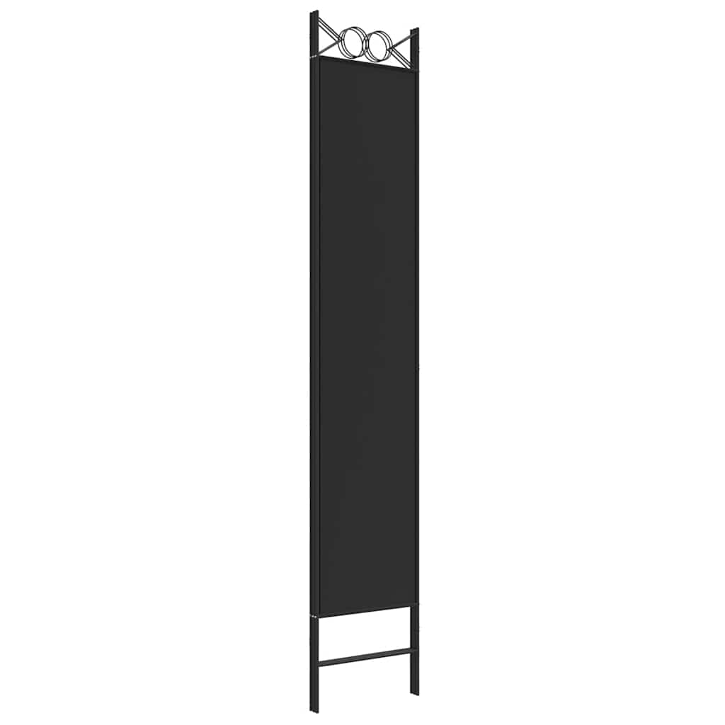 Sobna pregrada s 3 panela crna 120x220 cm od tkanine