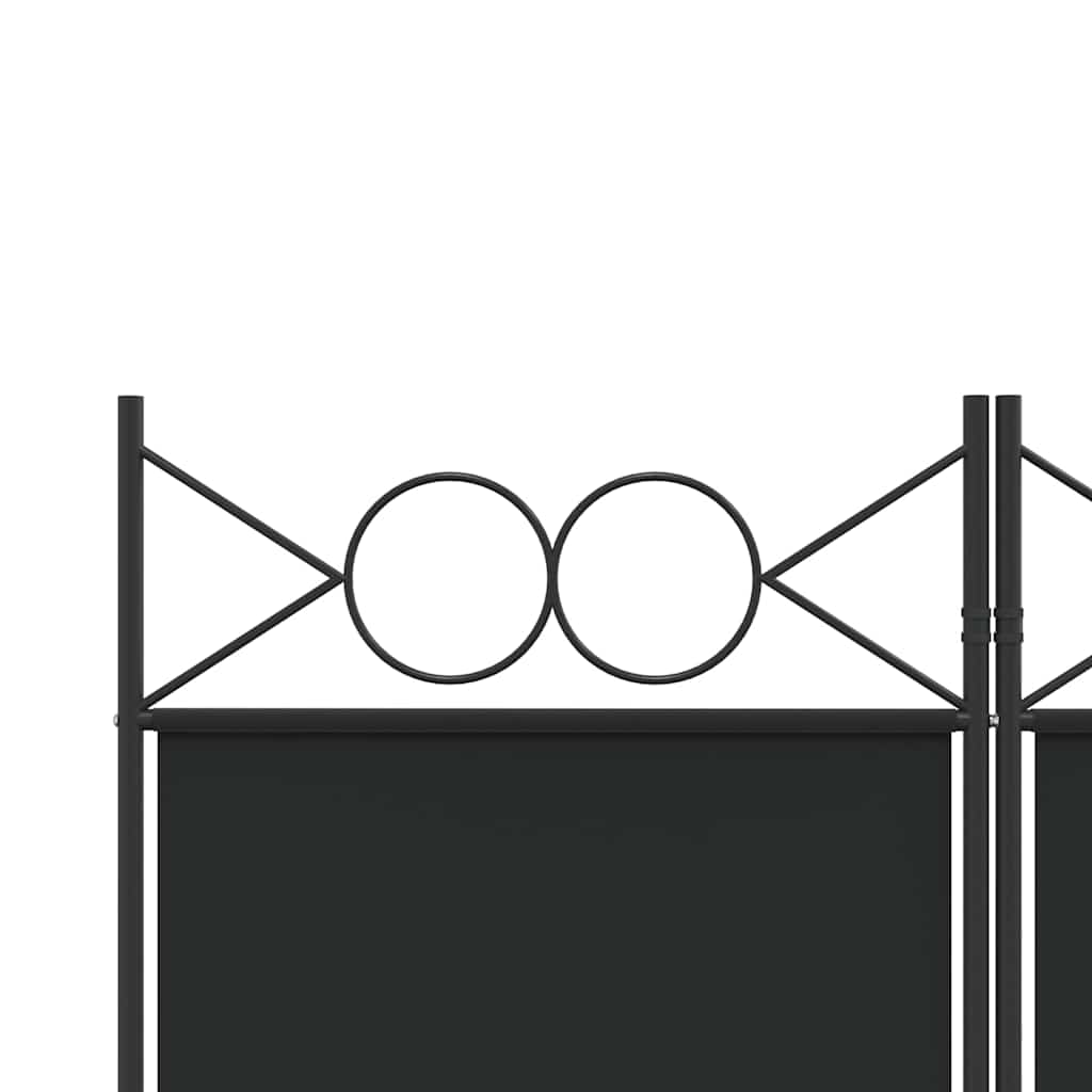 Sobna pregrada s 3 panela crna 120x220 cm od tkanine