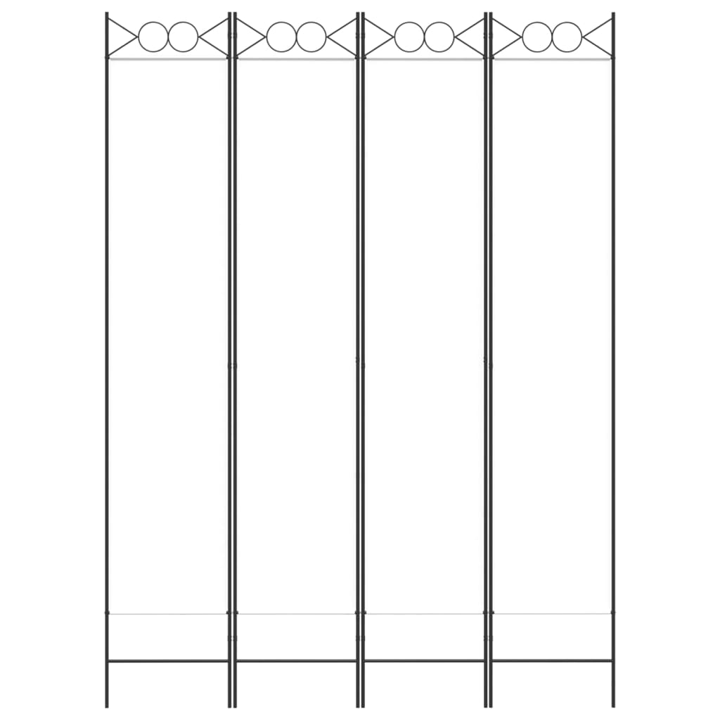 Sobna pregrada s 4 panela bijela 160x220 cm od tkanine