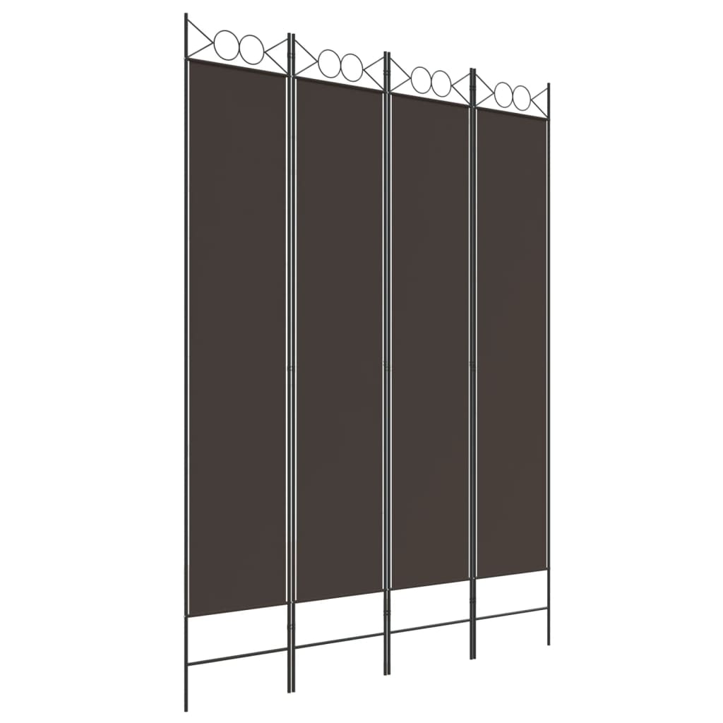 Sobna pregrada s 4 panela smeđa 160x220 cm od tkanine