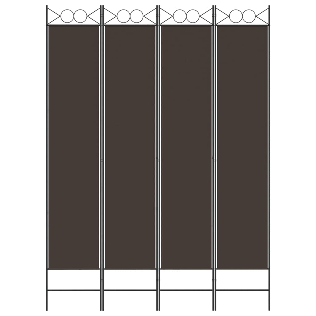 Sobna pregrada s 4 panela smeđa 160x220 cm od tkanine
