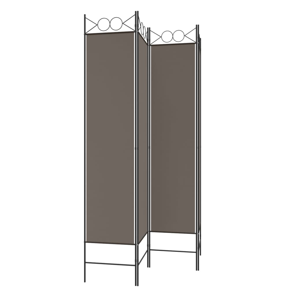 Sobna pregrada s 4 panela antracit 160x220 cm od tkanine