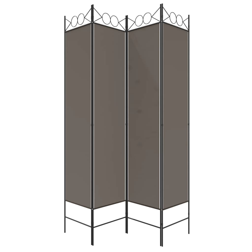 Sobna pregrada s 4 panela antracit 160x220 cm od tkanine
