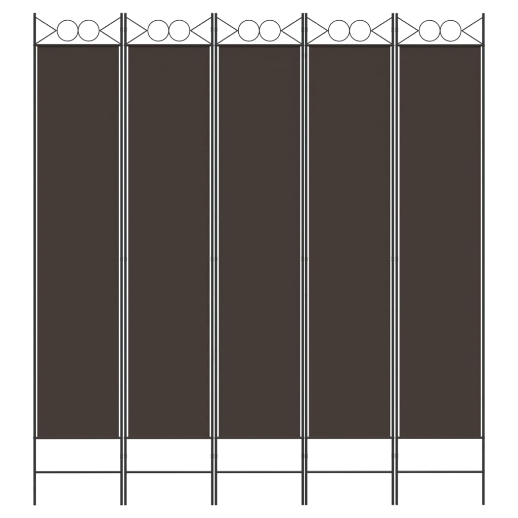 Sobna pregrada s 5 panela smeđa 200x220 cm od tkanine