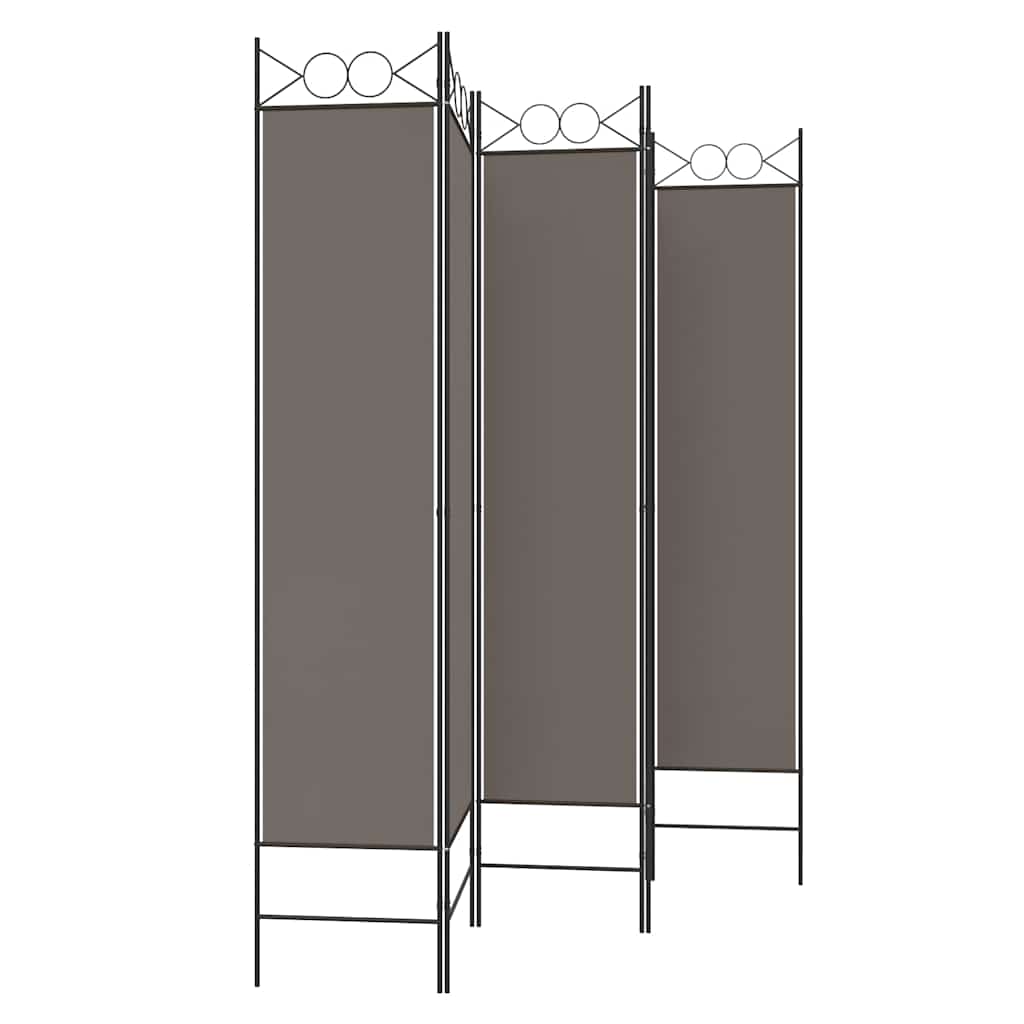 Sobna pregrada s 5 panela antracit 200x220 cm od tkanine