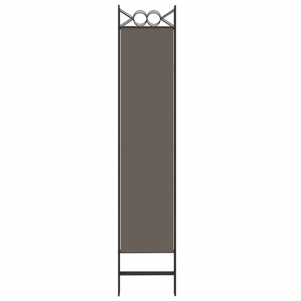 Sobna pregrada s 5 panela antracit 200x220 cm od tkanine