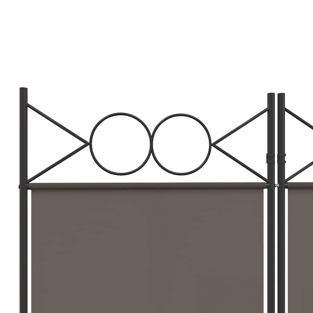 Sobna pregrada s 5 panela antracit 200x220 cm od tkanine