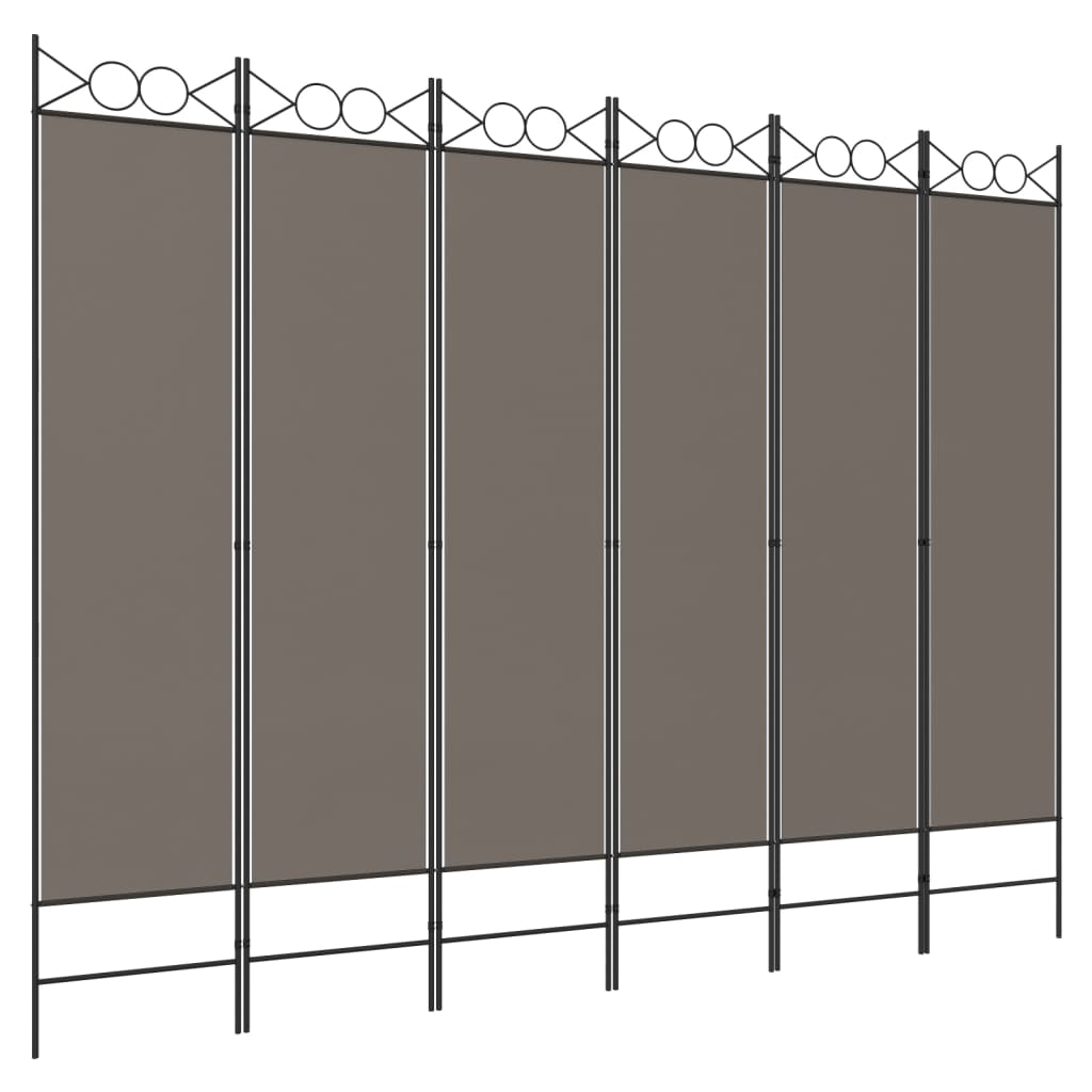 Sobna pregrada s 6 panela antracit 240x220 cm od tkanine