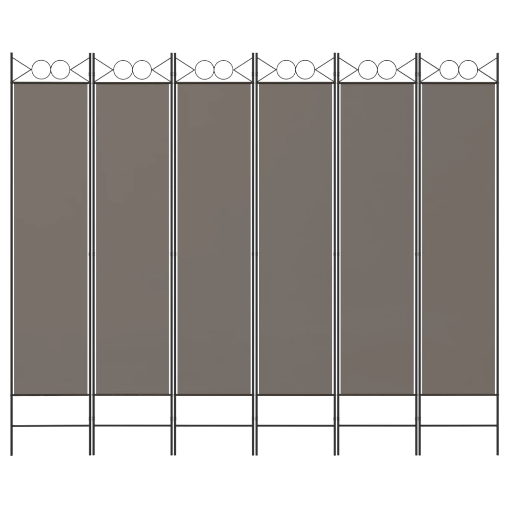 Sobna pregrada s 6 panela antracit 240x220 cm od tkanine
