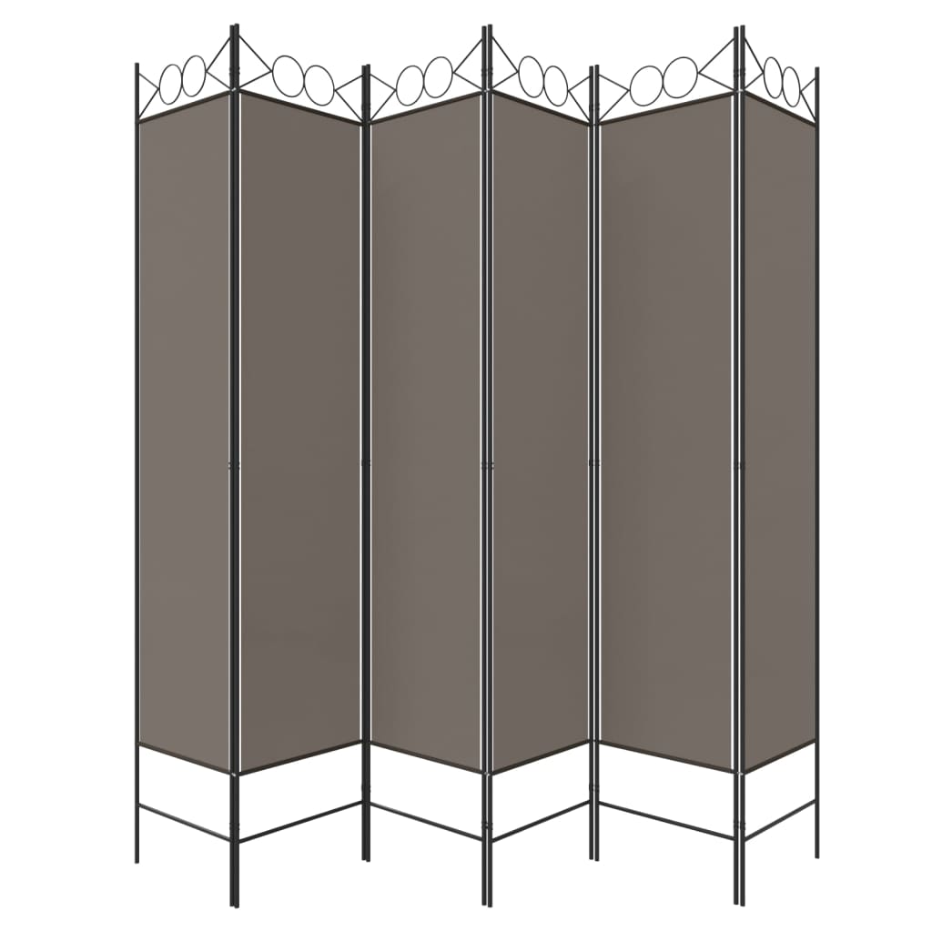 Sobna pregrada s 6 panela antracit 240x220 cm od tkanine