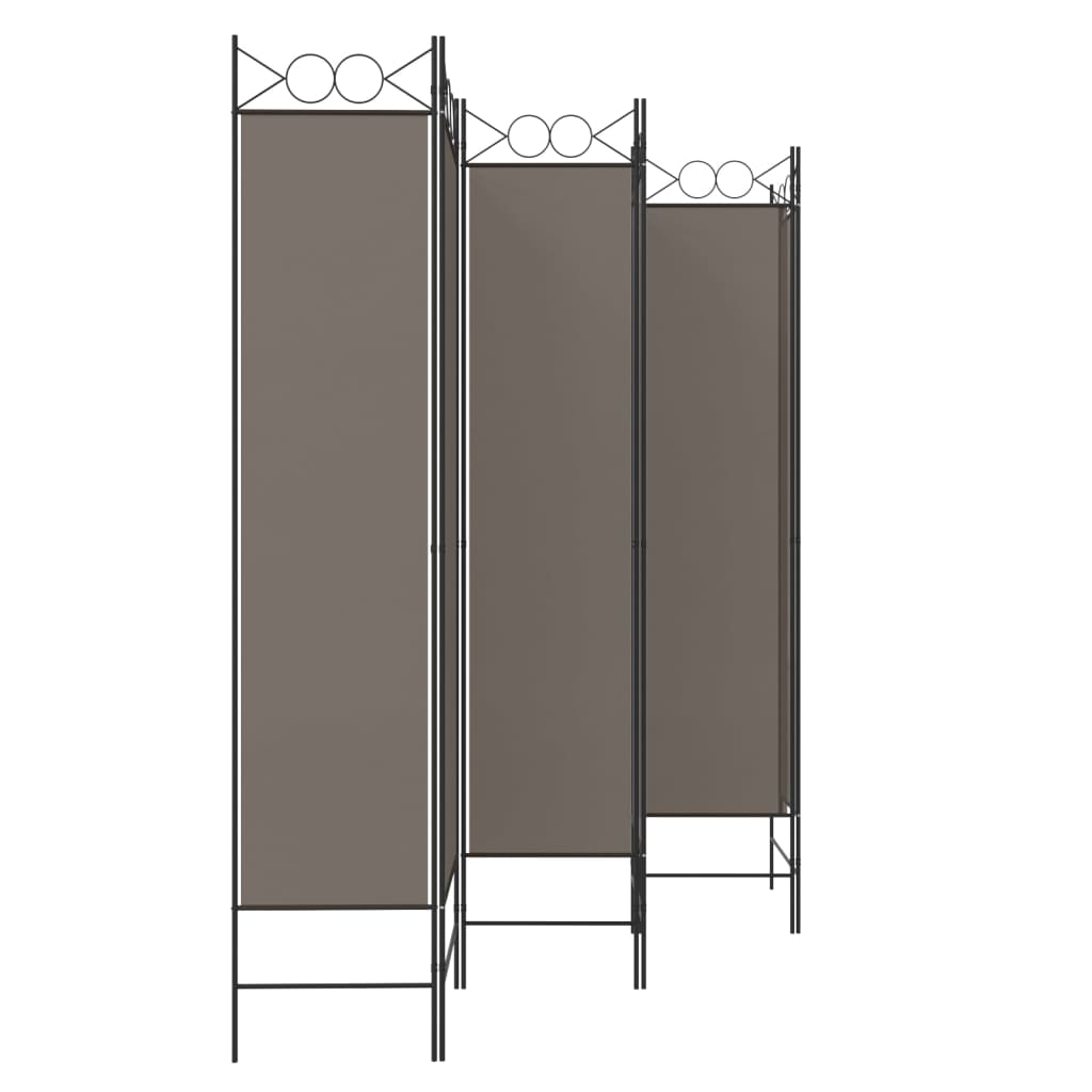 Sobna pregrada s 6 panela antracit 240x220 cm od tkanine