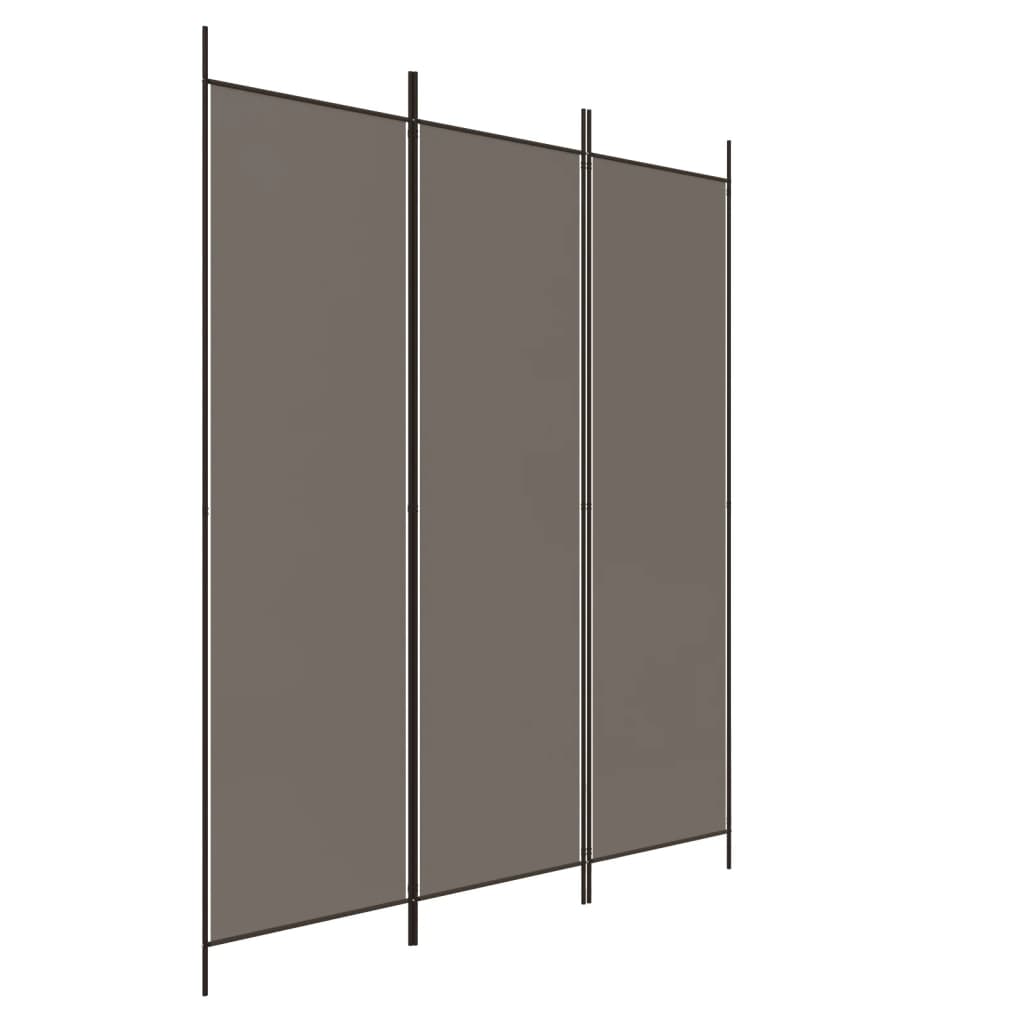 Sobna pregrada s 3 panela antracit 150 x 200 cm od tkanine